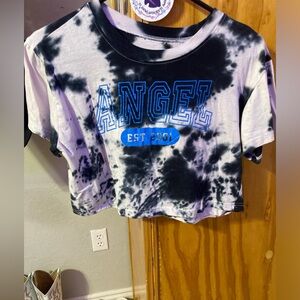 Black and White Tie-dye Crop Top